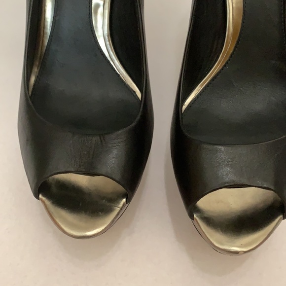 B Brian Atwood Franciska Peep Toe Pump Black Platform Sz 8 - Picture 8 of 11